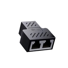 DTAudio聆翔 網路線轉接頭 RJ45接口/高速傳輸/即插即用, 黑色, 1個, 39mm