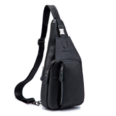 真皮胸包 男包單肩包 斜挎包 休閑時尚潮流多功能運動小背包 胸前包