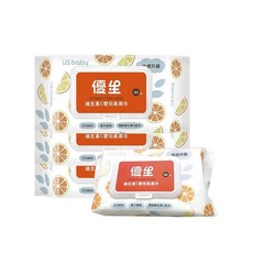 üs baby 優生維生素C嬰兒柔濕巾 80抽 EDI純水、單片抽取 溫和親膚, 3入, 7g