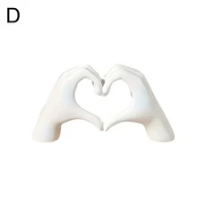 북유럽 스타일 하트 제스처 조각 송진 추상 핸드 러브 피규어 웨딩 홈 거실 데스크탑 장식품, 03 D, 01 CN