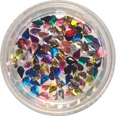 네일쎈 네일스톤파츠 아크릴 스톤 눈물 2.2X3.5mm 칼라믹스 100개입, 1개