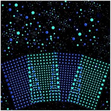 TOATOM 808피스 천장용 빛나는 별 벽 데칼 3D 그린 및 블루 도트 별이 하늘 장식 스티커 어린이 침구 방 생일 선물 천장 185814 8586651124, TOATOM 808피스 천장용, 빛나는 별 벽 데칼,