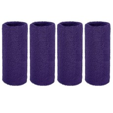 YELARXI 손목 밴드 스웨트밴드 스웨트 스포츠용 15.2 x 7.6cm(6 3인치) 및 4팩 핑크 핏 (테니스/농구/축구/달리기/운동/남성 여성용), 바이올렛