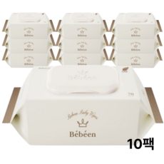 베베앙 물티슈 프리미엄 골드 고평량 캡형 70매 10팩, 75g, 10개