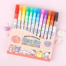 산리오 마르지마요 12색 사인펜 싸인펜 캐릭터, 1개