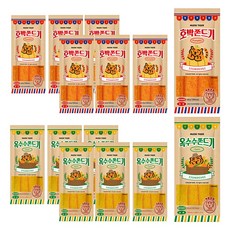 무직타이거 호박 쫀드기 88g 7개+옥수수 쫀드기 88g 7개 (총14개) 추억의옛날과자스낵, 14개