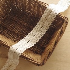 토션레이스 면100% 네츄럴밝은베이지색 폭 4cm RT117, 1개