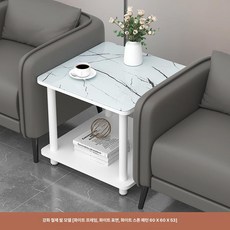 소파 사이드 테이블 책상 선반 쇼파 보조 바퀴달린 침대, 보강철제다리 60x60x53cm 패턴, 조립 필요