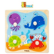 비가 베베 꼭지 퍼즐 해양 퍼즐 생물 손잡이 유아 완구