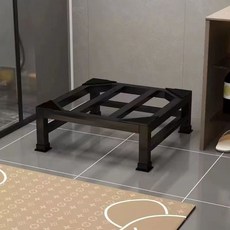 洗衣機底座增高支架 滾筒波輪烘幹機通用托架 防潮防震碳鋼架 冰箱底座 置物架, 1個, 黑色,長40*寬40*高15公分