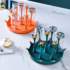 [당일출고] 주방 컵거치대 카페 컵걸이 유리 컵꽂이 커피숍 컵정리, 7구, 다크그린