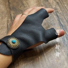 傳統弓護手 頭層牛皮左手手工製作持弓手套, 1個, N/A