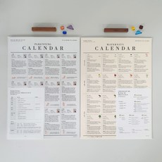 우가차차486 초보엄마아빠달력 임신캘린더+육아캘린더 1탄+마그넷2종 4개 세트, 과일, 1세트