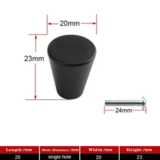 QVWN-간단한 알루미늄 합금 단일 구멍 황금 작은 검은 색 둥근 구리 드로잉 핸들 부엌 캐비닛 신발 옷장 문 서랍, 06 AB23-25