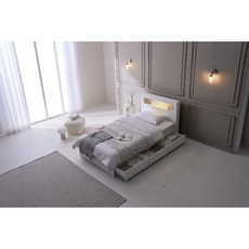 제주가구점/버디 LED침대프레임 /(SS Q) / 매트리스 별도 구매가능, 화이트