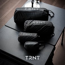 [TRNT] 40D 나일론 립스탑 라이트 스터프색 경량 발수 파우치 아웃도어 수납 트래블백, XS • S, 블랙, 1개