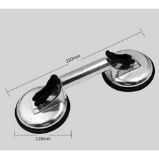 2구 유리 흡착기 석션 핸들 - 알루미늄 진공 리프터 더블 패드 100kg 유리 타일 판재 시공 도구, 1개