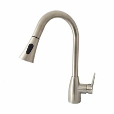 蝴蝶衛浴 304不鏽鋼廚房抽拉龍頭，40芯大流量冷熱混合，LF無鉛認證，不鏽鋼材質, 1個, (限宅配) 泡棉精裝版