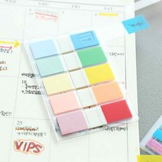 접착메모지 플래그 필름 44x6mm 20매x9색 연습장 분류 책띠 라벨 페이지