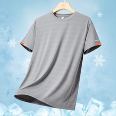 速幹T恤 短袖圓領運動T恤, XL 建議體重（62.5-70 公斤）, 灰色