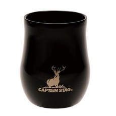 캡틴스턱(CAPTAIN STAG) 아웃도어 진공 이중 텀블러 240ml 보온 보냉 스테인리스 세라믹 블랙 UE-3623