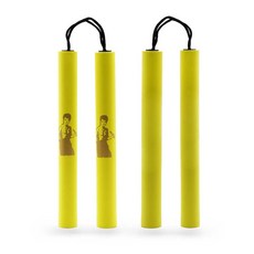 이소룡 고급 스폰지쌍절곤 끈타입 수련용 호신용, 옐로우, 1개