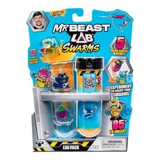 MrBeast Lab Swarms 시리즈 2 Atomic Lab 5팩 - 수집용 마이크로 비스트 물을 추가하고 테스트 튜브를 흔들어 서프라이즈 2.5cm(1인치) 피규어 5개