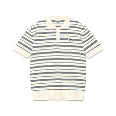 브랜드정품 리 LEE 카라 스트라이프 반팔 니트 아이보리 362468