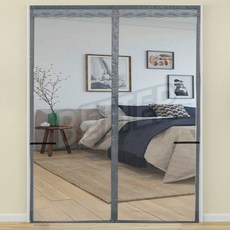 진짜수박 문 모기장(90x200cm) (그레이) 현관문모기장