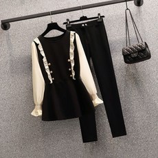 大尺碼套裝女2025新款春季收腰顯瘦減齡設計感襯衫休閒褲兩件套S-8XL大尺碼