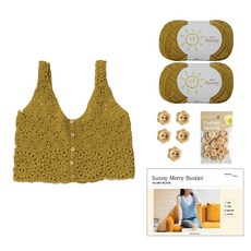 [DIY패키지] 써니 메리 뷔스티에 (써니 2볼+ 레터링 플라워 나무단추 +인쇄도안), 117 빈티지골드, 1세트