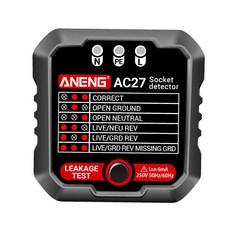 ANENG AC27 驗屋工具 房屋 專業型帶電壓顯示 插座 安全檢測儀 110V/220V相位檢測, 1個