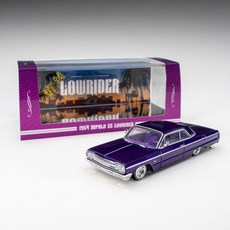 1:64 합금 자동차 모형: 1964년형 임팔라 바운싱 머슬카 SS 로우라이더, 1개, 1cm, 1964 메탈릭퍼플