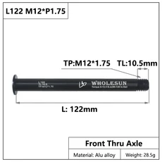 자전거 스루 액슬 퀵 릴리스 도로 허브 샤프트 꼬치 전면 리어 122/167/170/174/185mm M12 P1.75, 13 L122 M12x1.75 TL10.5, 1개