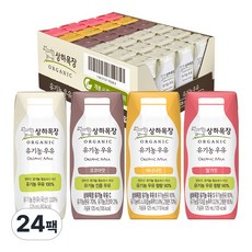 [매일유업] 상하목장 유기농우유 125ml 흰우유12+딸기4+바나나4+코코아4(총24팩), 24개