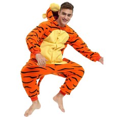 HALLOWITCH Tigger Piglet 여성 주황색. 성인 청소년용 우주복 미디엄