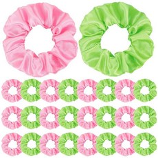 [ 1005209 ] 니트그립 24개 핑크 및 그린 헤어 스크런치 좋은 마녀와 공주 파티 선물 왕관 마녀 액세서리 신축성 있는 보블 로프 마법사 영화 팬 여성용 우