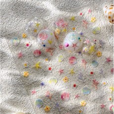 조개 불가사리 산호초 네일스티커 여름아트, S-26/조개 불가사리 산호초스티커, 1개