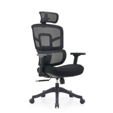 佑客 YOKA H53 人體工學椅 12cm超厚加寬坐墊 腰背分離設計, 黑色