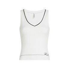 칼 라거펠트 V넥 시그니처 라운지 탱크 탑