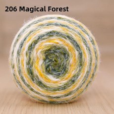눈꽃 요정 마법 공 깃털 원사 꽃다발 담요 장미 무늬 손뜨개 양모 의류 액세서리용, 12. 206 판타지 포레스트