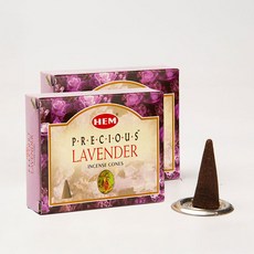 헴 HEM 인센스 콘 20개입+향로, 라벤더