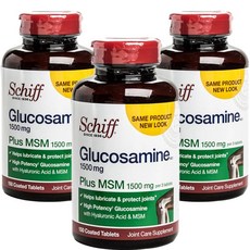 Schiff MSM葡萄糖胺膜衣錠 1500mg, 3罐, 150顆