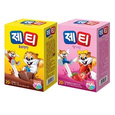 다봄마켓 1+1구성! 9가지 비타민 칼슘 철분 아연!! 졔티 초코맛+ 딸기맛 각20개입, 1개, 2개