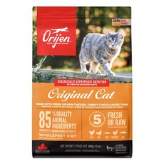 Orijen 歐睿健 台灣公司貨 全齡貓 愛貓無穀配方貓飼料, 野牧鮮雞, 340g, 1包, 鮮雞肉