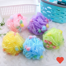 샤워볼 스펀지 버블볼 샤워타올 6종 RD-11057, 엘로우, 1개