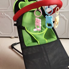 흔들의자 접이식 흔들침대 흔들요람 신생아흔들침대, 과일그린 더블 메쉬+아기 베개+사계절