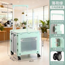 新款摺疊外出便攜寵物推車拉桿箱超大容量航空箱, 1個, 拉飛機輪】薄荷綠 大號 35kg貓狗適用