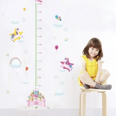 만화 유니콘 높이 측정 벽 스티커 방 성장 차트 데칼 보육 침실 선물, 01 928