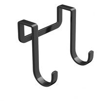 掛好掛滿 不鏽鋼門後掛勾 雙掛勾 無痕壁掛 廚房收納 門後掛衣架, 1個, 門後掛勾-黑色, 黑色